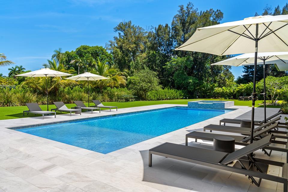 Villa Banyan pool and umbrellas