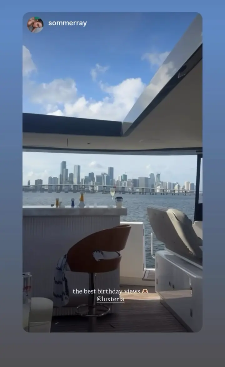 Birthday on a Luxteria yacht with the Miami skyline