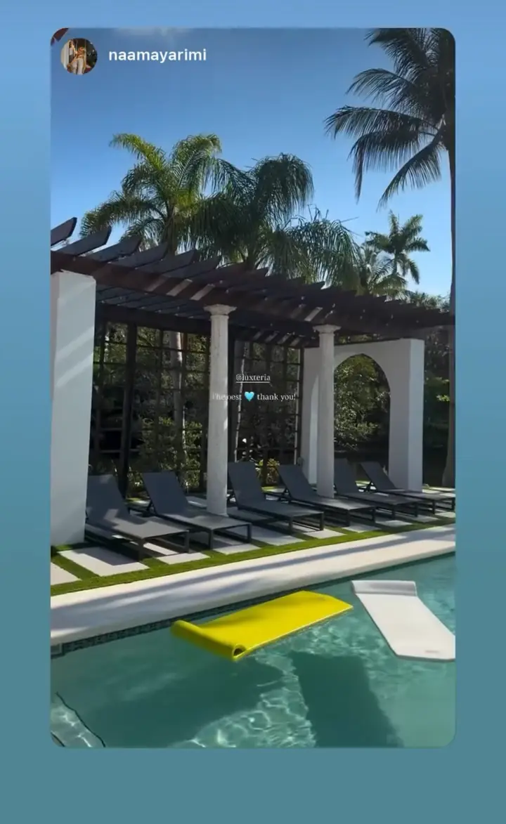 Pool and pergola at a Luxteria villa in Miami